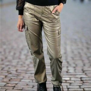 ESQUALO Metallic Cargo Joggers